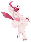 alternate_color anthro anthrofied big_breasts breasts chest_tuft claws eyebrows eyelashes female female_anthro forehead_gem fur gem hair navel nipples nude nude_anthro nude_female pink_body pink_skin pokemorph purple_eyes simple_background solo thick_thighs tuft white_background white_body white_fur white_hair slugbox nintendo pokemon aphrodite_the_absol fan_character absol canid generation_3_pokemon mammal pokemon_(species) shiny_pokemon 2019 hi_res