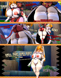 anal anal_penetration anal_vore anthro anus assisted_exposure begging big_breasts big_butt body_invasion bottomwear bra breasts butt chao_garden clenched_teeth clothed clothing clothing_lift confident confident_female cross-eyed dialogue dominant dominant_female dress duo erect_nipples feet_first female female/female footwear forced from_behind_position genital_focus genitals gloves glowing glowing_eyes hand_on_cheek handwear happy helpless high_heels leg_wrap legwear mature_female nipples no_underwear nude pale_fur pale_skin partially_clothed penetration perching_position possession puffy_anus rape red_body red_skin restrained scared sex shoes skirt skirt_lift smug standing_on_another stockings submissive submissive_female teeth text underwear undressing_another unwilling_pred vore worried furchev aeridiccore_(modeler) kabalmystic_(modeler) hellaverse helluva_boss sega sonic_the_hedgehog_(series) millie_(helluva_boss) vanilla_the_rabbit demon imp lagomorph leporid mammal rabbit 3d_(artwork) absurd_res comic digital_media_(artwork) hi_res source_filmmaker_(artwork)