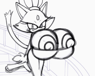 anthro areola big_breasts body_part_transformation breast_transformation breasts clothing dipstick_tail dress female forehead_gem gem gloves handwear huge_breasts implied_transformation ineffective_clothing looking_at_viewer markings nipples smile solo tail tail_markings sachasketchy sega sonic_the_hedgehog_(series) blaze_the_cat hop_the_lemming domestic_cat felid feline felis mammal 2023 5:4 animated animated_gif digital_media_(artwork) loop monochrome short_playtime