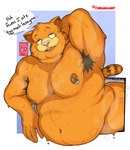 4_fingers anthro armpit_hair belly belly_overhang bodily_fluids body_hair butt fingers fur hand_behind_head head_tuft looking_back love_handles male moobs multicolored_body multicolored_fur musk navel nipple_piercing nipples orange_body orange_fur overweight overweight_anthro overweight_male patreon_logo pet_door piercing pink_nose slightly_chubby slightly_chubby_male solo stuck sweat teeth tongue tuft two_tone_body two_tone_fur whiskers 2dredders conditional_dnp garfield_(series) patreon garfield_the_cat domestic_cat felid feline felis mammal 2021 hi_res signature