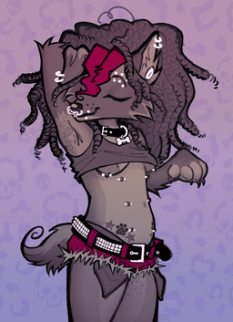 8_nipples anthro armpit_hair armpit_sniffing belly_tattoo belt black_coded body_hair bottomwear clothed clothing clothing_lift collar daisy_dukes denim denim_bottomwear denim_clothing denim_shorts dreadlocks female footprint highlights_(coloring) hotpants multi_nipple multiple_piercings nipples pawprint pawprint_tattoo piercing pubes shirt shirt_lift shorts sniffing solo studded_belt studs tattoo topwear werehouse lobo_(werehouse) canid canine canis hybrid mammal wolfdog absurd_res hi_res