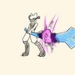 ambiguous_gender anthro biped blue_bone bone energy_ball holding_object shadow_ball simple_background solo standing tail novaarts nintendo pokemon generation_4_pokemon pokemon_(species) riolu 1:1 2024 digital_media_(artwork) hi_res