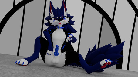 animal_genitalia anthro balls beckoning black_body black_fur blue_penis collar collar_only colored_claws eyebrows facial_markings feet fingers fur genitals gesture gesturing_at_viewer glistening glistening_genitalia glistening_penis head_markings hindpaw inner_ear_fluff knot knotted_penis looking_at_viewer male markings multicolored_body multicolored_fur nude pawpads paws penis pointy_ears prick_ears purple_body purple_fur retracted_sheath sheath solo tail tongue tongue_out tuft whiskers white_body white_fur rombocat novacat novabeast 16:9 3d_(artwork) digital_media_(artwork) hi_res widescreen