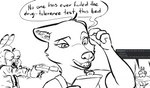 anthro bodily_fluids clipboard crying dialogue duo female gun humor male male/female post ranged_weapon tears text weapon jonsthaman 4chan among_us disney innersloth zootopia crewmate_(among_us) jack_savage skye_(zootopia) canid canine fox lagomorph leporid mammal rabbit english_text line_art