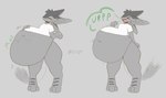 3_fingers 3_toes 4_ears >o< ambiguous_anthro ambiguous_gender ambiguous_pred ambiguous_prey anthro anthro_pred arm_down before_and_after belly belly_overhang belly_reduction belly_rolls bent_arm big_belly biped bottomless brown_text burp_cloud burping cheek_tuft closed_smile clothed clothed_ambiguous clothed_anthro clothing cloud_emanata countershade_face countershading death digestion ears_back emanata exposed_belly eyes_closed face_imprint facial_tuft fatal_vore feet fingers flat_chested foot_markings fully_inside green_text grey_arms grey_background grey_belly grey_body grey_countershading grey_ears grey_face grey_feet grey_hands grey_inner_ear_fluff grey_legs grey_tail grey_tuft hand_on_belly hand_on_own_belly head_tuft huge_belly imprint inner_ear_fluff leg_markings long_tail markings monotone_arms monotone_background monotone_belly monotone_body monotone_clothing monotone_face monotone_feet monotone_hands monotone_legs monotone_shirt monotone_tail monotone_topwear motion_lines mouth_closed mph! muffled multi_ear navel non-mammal_navel open_mouth oral_vore partially_clothed partially_clothed_ambiguous partially_clothed_anthro pivoted_ears pointy_ears prick_ears rumbling_stomach same_size_vore shirt shirt_only short_sleeved_shirt short_sleeves simple_background smile smoothening_bulge_digestion soft_vore solo standing straight_arm straight_legs tail teeth text thick_thighs three-quarter_view toes tongue topwear topwear_only tuft twitter_handle unseen_prey urp vore vowelless vowelless_vocalization white_clothing white_shirt white_topwear tcsrjx avali avian 2024 artist_name digital_drawing_(artwork) digital_media_(artwork) english_description full-length_portrait hi_res portrait female_(lore)