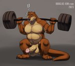 anthro balls big_balls big_penis erection exercise genitals gym huge_penis humanoid_genitalia humanoid_penis hyper hyper_genitalia hyper_penis male musclegut muscular muscular_arms muscular_male nude nude_workout penis sexercise solo weightlifting workout douglas_kim doctorotter mammal mustelid otter hi_res