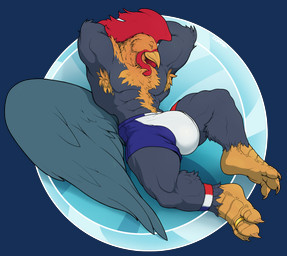 3_toes abs anthro armpit_hair beak biceps big_bulge body_hair bulge chest_hair claws clothed clothing digit_ring feathers feet france french happy_trail jewelry male muscular muscular_anthro muscular_male paws pecs plantigrade ring simple_background solo toe_claws toe_ring toes topless tuft underwear corrsk gallic_rooster avian bird chicken galliform phasianid alpha_channel digital_media_(artwork) hi_res