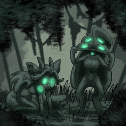 drone dronification duo latex swamp transformation trevor-fox canid canine deer fox hybrid lagomorph leporid mammal rabbit 1:1 hi_res