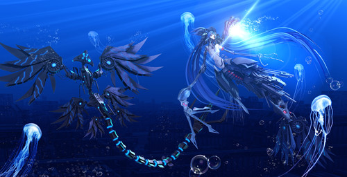 3_fingers 8_eyes ambiguous_feral ambiguous_gender black_body blue_eyes blue_hair bone_arm breasts bubble city duo female female_humanoid feral fin fingers glowing glowing_eyes hair legless lens_flare long_arms long_hair long_tail machine mechanical_leg medium_breasts multi_eye nipples segmented_tail split_form swimming tail twintails_(hairstyle) underwater water wire deino_(artist) deino_(modeler) calne_ca magnesium_(deino) ambient_jellyfish ambient_sealife humanoid marine merfolk robot robot_feral robot_humanoid 2018 3d_(artwork) autodesk_3ds_max_(artwork) blue_theme digital_media_(artwork) full-length_portrait hi_res portrait male_(lore)