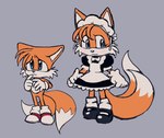 anthro clothed clothing crossdressing footwear maid_uniform male shoes solo uniform dokudrinker sega sonic_the_hedgehog_(series) miles_prower canid canine fox mammal tagme