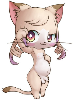 anthro balls drill_curls flaccid foreskin genitals hair looking_at_viewer male navel nipples nude penis shota simple_background smile solo unretracted_foreskin whiskers white_background young young_anthro bunnag cat_busters chrona_(cat_busters) domestic_cat felid feline felis mammal 3:4 digital_media_(artwork) hi_res shaded