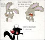 anthro blush dialogue duo male profanity text kippykat cartoon_network cartoon_saloon skunk_fu rabbit_(skunk_fu) skunk_(skunk_fu) lagomorph leporid mammal mephitid rabbit skunk comic english_text hi_res