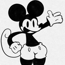 4_fingers :d ambiguous_gender anthro big_ears black_body clothed clothing fingers gesture gloves handwear open_mouth open_smile round_ears simple_background smile solo tail thick_thighs topless topless_ambiguous topless_anthro waving waving_at_viewer white_background wide_hips sanco_(artist) disney mickey_mouse mammal mouse murid murine rodent 1:1 black_and_white digital_drawing_(artwork) digital_media_(artwork) hi_res monochrome male_(lore)