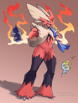 abs after_exercise anthro black_body bottle container dark_body dark_fur fire fur male red_body water_bottle conditional_dnp xael_the_artist nintendo pokemon avian generation_6_pokemon mega_blaziken mega_evolution pokemon_(species) 3:4 absurd_res hi_res