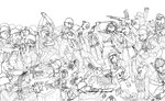 angry anthro battle corpse death decapitation gore grotesque_death group japanese male massacre melee_weapon scared sword united_states_of_america violence weapon world_war_2 juninhooficial canid canine canis domestic_cat domestic_dog felid feline felis mammal shiba_inu spitz absurd_res hi_res
