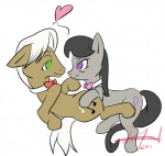 bow_(feature) bow_tie cutie_mark duo female feral male simple_background tail white_background unknown_artist friendship_is_magic hasbro my_little_pony frederick_horseshoepin_(mlp) octavia_(mlp) earth_pony equid equine horse mammal pony