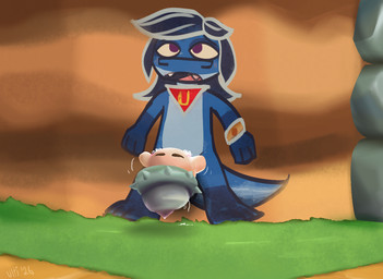 anthro anthro_penetrating blue_body blue_hair blue_scales blush bracelet cute_fangs fangs gloves_(marking) hair jewelry kerchief leg_markings looking_up male male_penetrating markings motion_lines open_mouth penetration purple_eyes red_kerchief scales socks_(marking) standing teeth yellow_kerchief yellow_sclera ultilix a_link_between_worlds nintendo the_legend_of_zelda ulti_(ultilix) lizard maiamai reptile scalie