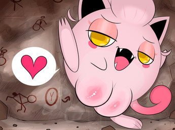 black_inner_ear fangs female genitals hair nude pink_body pink_ears pink_hair pink_tongue plump_labia sharp_teeth solo teeth tongue vulva waddling yellow_eyes ota_(artist) nintendo pokemon ancient_pokemon generation_9_pokemon paradox_pokemon pokemon_(species) scream_tail hi_res pictographics
