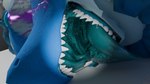 anthro blue_body blue_fur bodily_fluids fur looking_pleasured macro male mouth_shot open_mouth oral_vore saliva saliva_string sharp_teeth solo teeth throat vore peq42 mythology dragon mythological_creature mythological_scalie nardoragon scalie 3d_(artwork) digital_media_(artwork) hi_res