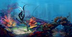 5_fingers anthro feral fingers group sand underwater water akineza cetacean fish mammal marine 2022 digital_media_(artwork)