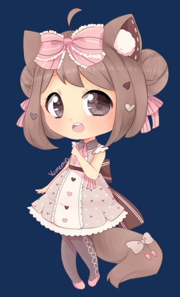 accessory bow_ribbon clothing dress female footwear hair hair_accessory hair_bow hair_ribbon inner_ear_fluff looking_at_viewer open_mouth ribbons shoes socks solo tail tuft yumemin animal_humanoid humanoid alpha_channel