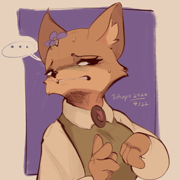 alternative_fashion anthro bodily_fluids clothed clothing country_lolita female flower j-fashion lolita_(fashion) plant purple_background purple_flower simple_background solo sweat sweatdrop conditional_dnp tohupo kitsuki_(tohupo) canid canine fox mammal red_fox true_fox 1:1 2024 dated digital_media_(artwork) hi_res signature