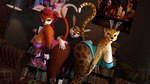 big_breasts big_butt blue_eyes breasts bunny_costume butt clothing costume female group male trio blx24 felid feline lagomorph leopard leporid mammal pantherine rabbit 16:9 3d_(artwork) digital_media_(artwork) hi_res widescreen