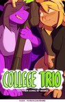 2024 anthro bodily_fluids breasts comic conditional_dnp cover cover_art cover_page deer deltarune duo_focus english_text female group hi_res human kris_(deltarune) male male/female mammal monster noelle_holiday orange_body purple_body scalie size_difference susie_(deltarune) svarz sweat sweatdrop text trio undertale_(series)