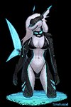 2:3 alpha_channel anthro bikini blonde_hair breasts clothed clothing cybernetics cyborg digital_media_(artwork) female fish glowing hair machine marine non-mammal_breasts pixel_(artwork) shark sharkie simple_background smile solo swimwear totesfleisch8 two-piece_swimsuit