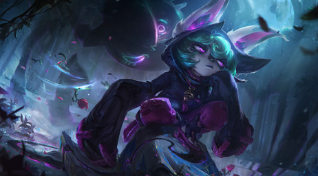 ambiguous_gender bottomwear clothing crouching detailed_background duo dutch_angle female flower footwear fur green_hair grey_body grey_fur hair hoodie inside jacket looking_aside pants plant purple_eyes rock rose_(flower) shoes short topwear hozure league_of_legends riot_games tencent shadow_(lol) vex_(lol) humanoid yordle 2021 absurd_res digital_media_(artwork) hi_res official_art