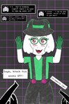 blush clothing costume gangster male mobster text devluca17 deltarune undertale_(series) ralsei shadowman bovid caprine goat mammal absurd_res english_text hi_res