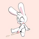 anthro bodily_fluids clothing cum cum_on_ground exhausted genital_fluids genitals male nude open_mouth penis simple_background sitting solo tired tongue underwear white_body ciavs ciavs_(chracter) humanoid lagomorph leporid mammal rabbit 1:1 hi_res