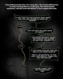 clothed clothed_female clothed_human clothing dialogue female not_furry solo speech_bubble text thevarking freya_(thevarking) human mammal 2026 english_text hi_res story