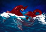 battle fangs feral fight macro open_mouth sailing_ship sailing_watercraft sea ship solo storm teeth vehicle water watercraft amaryllisdreamer netflix the_sea_beast red_(the_sea_beast) kaiju red_bluster sea_monster hi_res