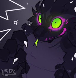 4_fingers anthro black_body black_fur claws fingers forked_tongue fur green_sclera green_tongue grey_background grey_body grey_fur male purple_stripes simple_background solo stripes tongue tongue_out ir0sucks kaiju_paradise gootraxian hebi_(kaiju_paradise) lizard reptile scalie snake 2025 digital_drawing_(artwork) digital_media_(artwork)