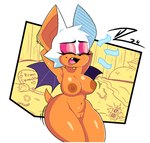 aliasing anthro areola bat breasts chipxdip digital_media_(artwork) eyes_closed eyeshadow female genitals makeup mammal markings mole_(marking) navel nipples nude open_mouth pussy rouge_the_bat sega solo sonic_the_hedgehog_(series) wings yawn