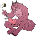 anthro big_penis genitals huge_penis male masturbation nude pain penetration penis solo sounding_rod tail urethral urethral_penetration vein veiny_penis yokunaiplay mythology purple_(yokunaiplay) dragon mythological_creature mythological_scalie scalie 1:1 hi_res