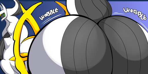 ambiguous_feral ambiguous_gender big_butt butt butt_focus feral feral_focus huge_butt looking_back red_eyes white_body denizen1414 nintendo pokemon arceus generation_4_pokemon legendary_pokemon pokemon_(species) absurd_res alpha_channel hi_res
