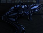 all_fours black_body butt crawling emblem female genitals high_heeled_feet muscular not_furry nude pussy rear_view solo spread_legs spreading tasuku13 marvel she-venom venom_(marvel) alien alien_humanoid humanoid symbiote 4:3 alternate_version_at_source hi_res