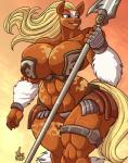 2014 abs amazon anthro armor barbarian big_breasts blonde_hair blue_eyes breasts brown_fur chainmail cleavage clothed clothing clydesdale ear_piercing equine female fur gauntlet hair horse huge_breasts jackie_rose jaeh long_hair mammal muscles muscular_female navel piercing polearm skimpy smile solo spear staff standing tattoo teeth thick_thighs tribal unconvincing_armor weapon wide_hips
Rating: Questionable
Score: 8
User: slydevious
Date: April 20, 2014