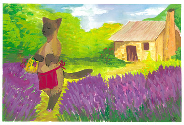 anthro apron apron_only building chibi clothing detailed_background flower mostly_nude paws plant solo conditional_dnp nakoo domestic_cat felid feline felis mammal 2021 gouache_(artwork) hi_res painting_(artwork) traditional_media_(artwork) traditional_painting_(artwork)