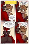 2:3 absurd_res anthro blaze_wolf breasts canid canine canis comic dialogue domestic_cat english_text felid feline felis female hi_res jesse_cat male mammal nipples syaokitty text wolf