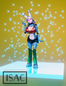 anthro blue_body clothed clothed_anthro clothed_female clothing countershade_torso countershading crossgender eyes_closed female gesture glistening glistening_clothing green_highlights hair hand_gesture highlights_(coloring) mtf_crossgender multicolored_body posed purple_hair raised_hand solo standing two_tone_body v_sign white_body the_isac disembowell_(modeler) red-eye_(modeler) the_isac_(modeler) five_nights_at_freddy's five_nights_at_freddy's_2 scottgames toy_bonnie_(fnaf) lagomorph mammal robot_anthro 3d_(artwork) digital_media_(artwork) hi_res