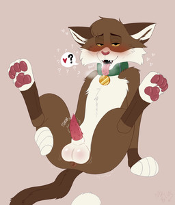 anatomically_correct anatomically_correct_genitalia anatomically_correct_penis animal_genitalia animal_penis anus blush bodily_fluids breath collar desperation drooling erection feline_genitalia feline_penis feral genital_fluids genitals heart_symbol leaking_precum male panting pawpads paws penile_spines penis precum saliva saliva_string solo spread_legs spreading throbbing throbbing_penis mr._blue_(artist) scotty_(mr._blue) domestic_cat felid feline felis mammal hi_res