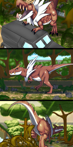 after_vore anus bone digestion disposal feces female female_pred feral feral_pred genitals half-closed_eyes larger_female larger_pred male male_prey narrowed_eyes oral_vore size_difference smaller_male smile smirk text thick_thighs vore vulva poisonsneksoffie nintendo pokemon fossil_pokemon generation_6_pokemon pokemon_(species) tyrantrum absurd_res english_text hi_res huge_filesize