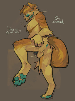 anthro backsack balls bodily_fluids butt butt_focus chastity_cage chastity_cage_only chastity_device chastity_device_only genital_fluids genitals looking_at_viewer male musk nude one_leg_up perineum raised_leg solo spread_butt spreading text unsupported_chastity_cage wearing_chastity_cage wearing_chastity_device openfracturesday border_collie canid canine canis collie domestic_dog herding_dog mammal pastoral_dog sheepdog absurd_res digital_media_(artwork) english_text hi_res