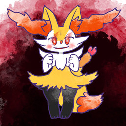 ambiguous_anthro ambiguous_gender anthro biped blush blush_stickers cross_pupils flaming_eyes food front_view looking_at_viewer object_in_tail open_mouth open_smile shrimp_(food) simple_background smile solo standing tail annyui0611 nintendo pokemon braixen canid generation_6_pokemon mammal pokemon_(species) 1:1 2024 digital_drawing_(artwork) digital_media_(artwork) full-length_portrait hi_res japanese_description portrait translated_description