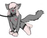 anthro areola bdsm breasts clothed clothing collar female fur gloves hair handwear leash legwear nipple_piercing nipples paw_gloves petplay piercing roleplay skimpy smile solo stockings ivory-raven domestic_cat felid feline felis mammal aria_(disambiguation) 2016 digital_media_(artwork)