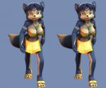 anthro blue_body blue_fur blue_hair clothing female fur hair jewelry looking_at_viewer markings necklace simple_background solo white_body white_fur cockaforce nintendo star_fox krystal_(charleyfox) krystal_(star_fox) canid canine fox mammal 3d_(artwork) 6:5 cross_eye_stereogram digital_media_(artwork) side_by_side_stereogram stereogram