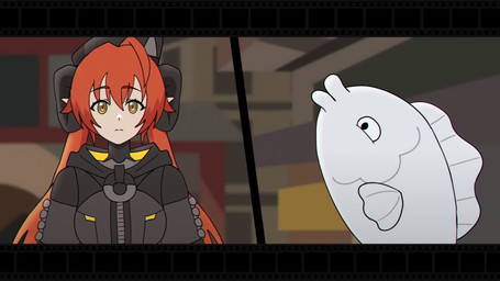 ^_^ angry armwear big_breasts big_zipper black_background black_border black_choker black_clothing black_gloves black_hair black_handwear black_horn black_jewelry black_necklace blue_hair border bottomwear bow_ribbon bra braided_hair braided_ponytail breasts cellphone choker chuckle clothing curled_horn dorsal_fin dress duo elbow_gloves electronics eyes_closed eyewear eyewear_on_head feet female film_strip fin fingerless_gloves footwear gameplay_mechanics gills gloves goggles goggles_on_head grawlixes grey_body grey_scales group gun hair half-closed_eyes hands_on_hips handwear holding_object hoodie horn humor instagram_logo jewelry kneeling laugh lips living_tail logo long_hair monotone_body motion_lines multicolored_eyes narrowed_eyes necklace orange_eyes orange_hair pants pectoral_fin phone pink_bow pink_ribbon ponytail profanity question_mark radio_tower raised_arms ranged_weapon robotic scales screencap semi-anthro shoulder_length_hair simple_background smartphone smile socks solo sports_bra squint stirrup_socks tablet tail tail_gun teeth teeth_showing text thick_lips thinking toes topwear trio twitter_logo underwear unusual_anatomy unusual_tail voice_actor_joke weapon weapon_tail welding_goggles what white_bottomwear white_clothing white_pants why wide_eyed yelling yellow_eyes youtube_logo pk_tongol camden_sutkowski_(va) dawn_m._bennett_(va) emily_sun_(va) howard_wang_(va) megan_shipman_(va) molly_zhang_(va) discord_(app) honkai:_star_rail instagram mihoyo twitter vtuber youtube zenless_zone_zero aventurine_(honkai:_star_rail) clara_(honkai:_star_rail) grace_howard luka_(honkai:_star_rail) magus_(zenless_zone_zero) orphie_magnusson seed_(zenless_zone_zero) seele_(honkai:_star_rail) animate_inanimate chimera chimera_humanoid fish human living_gun living_ranged_weapon living_weapon mammal marine 16:9 2025 animated censored english_audio english_description english_text hi_res letterbox long_playtime sound voice_acted webm widescreen